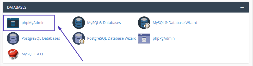 find-phpmyadmin-in-cpanel