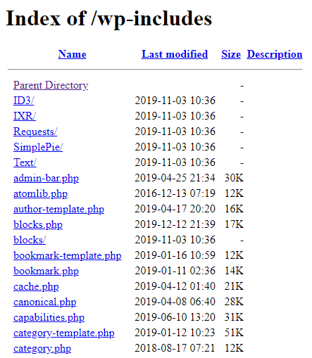 wp-includes-directory-listing