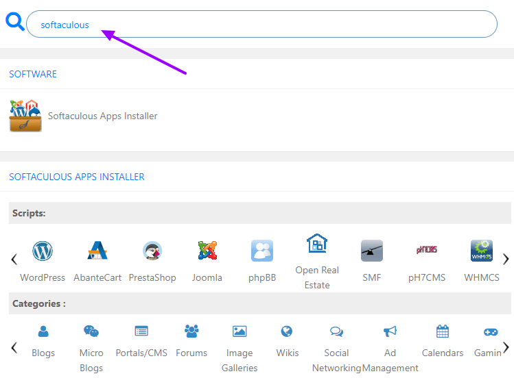 search-softaculous-apps-installer-on-cpanel